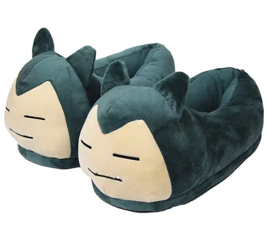 Pokemon Snorlax Plush Cotton Slippers Cartoon Eevee Keep Warm Plush Shoes Soft Stuffed Anime Elf Shoes Birthday Gift for Adults