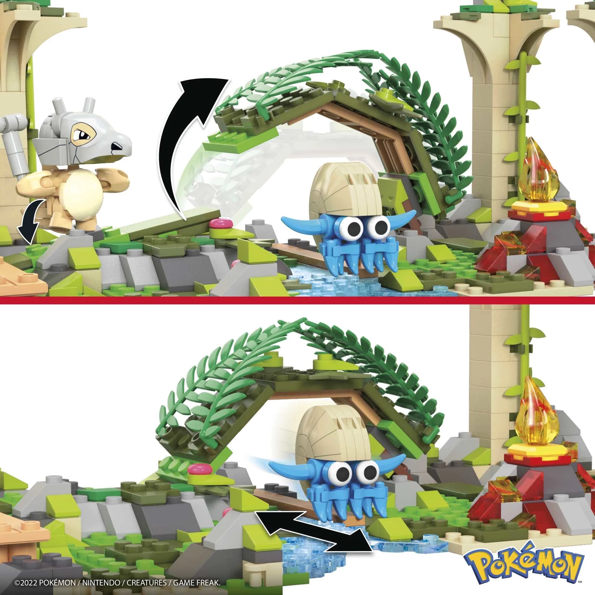 Pokemon Building Toy Kit, Jungle Ruins with 3 Action Figures (464 Pieces) for Kids
