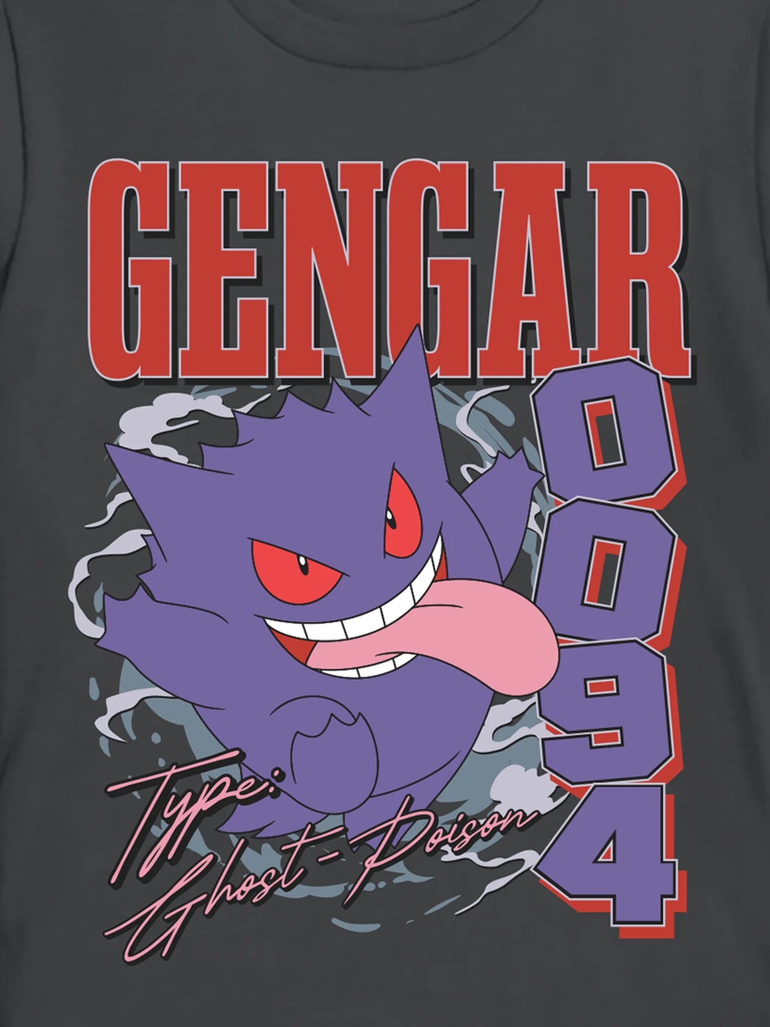 Boys Gengar T-Shirt , Crew Neck, Short Sleeve, Graphic Tee, Sizes 4-18