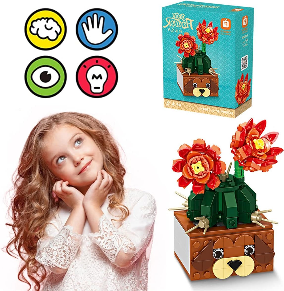 Building Toys for Toddler Rose Building Bricks Building Blocks Learning and Education Building Kits Gifts for 6,7 8 ,9 Years Old Boys & Girls