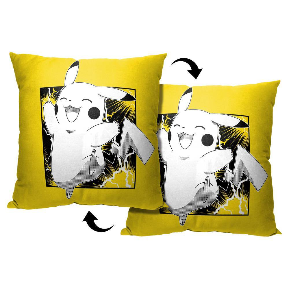 Pokemon Horray Pikachu Printed Multi-Colored Throw Pillow