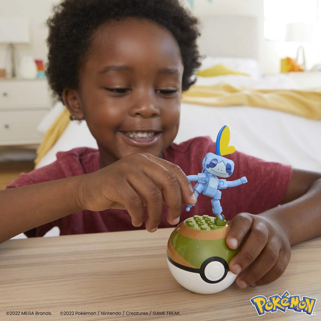 Pokemon Building Toy Kit Sobble (15 Pieces) with 1 Action Figure and Ball for Kids