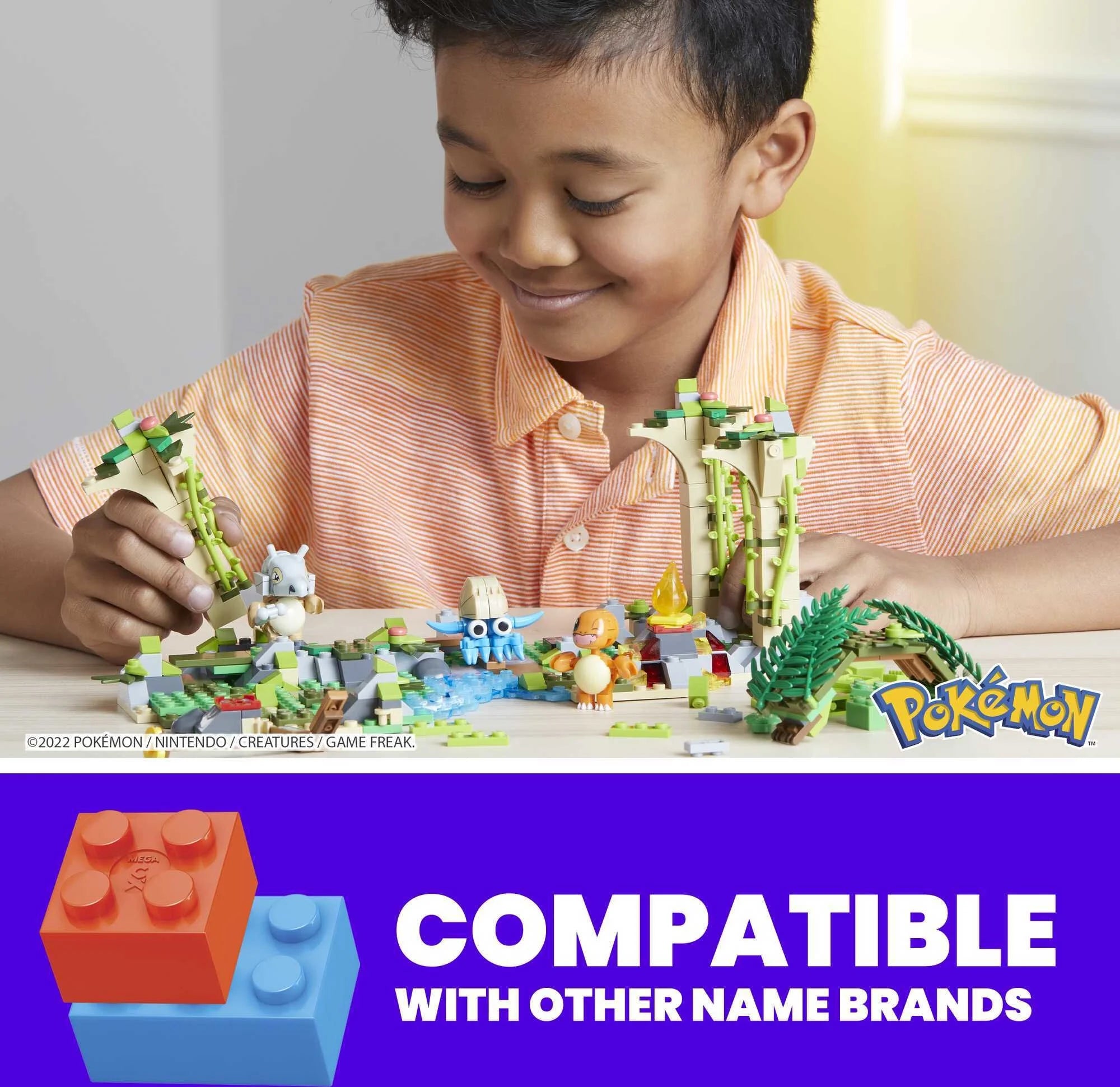 Pokemon Building Toy Kit, Jungle Ruins with 3 Action Figures (464 Pieces) for Kids