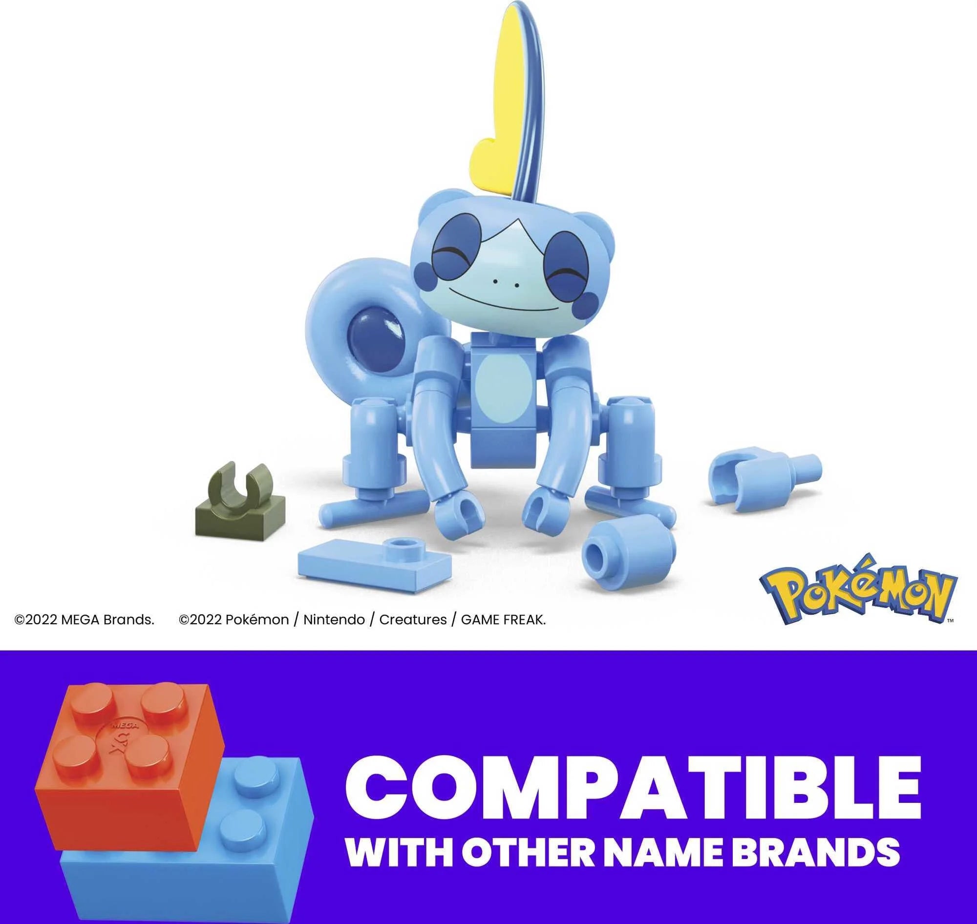 Pokemon Building Toy Kit Sobble (15 Pieces) with 1 Action Figure and Ball for Kids