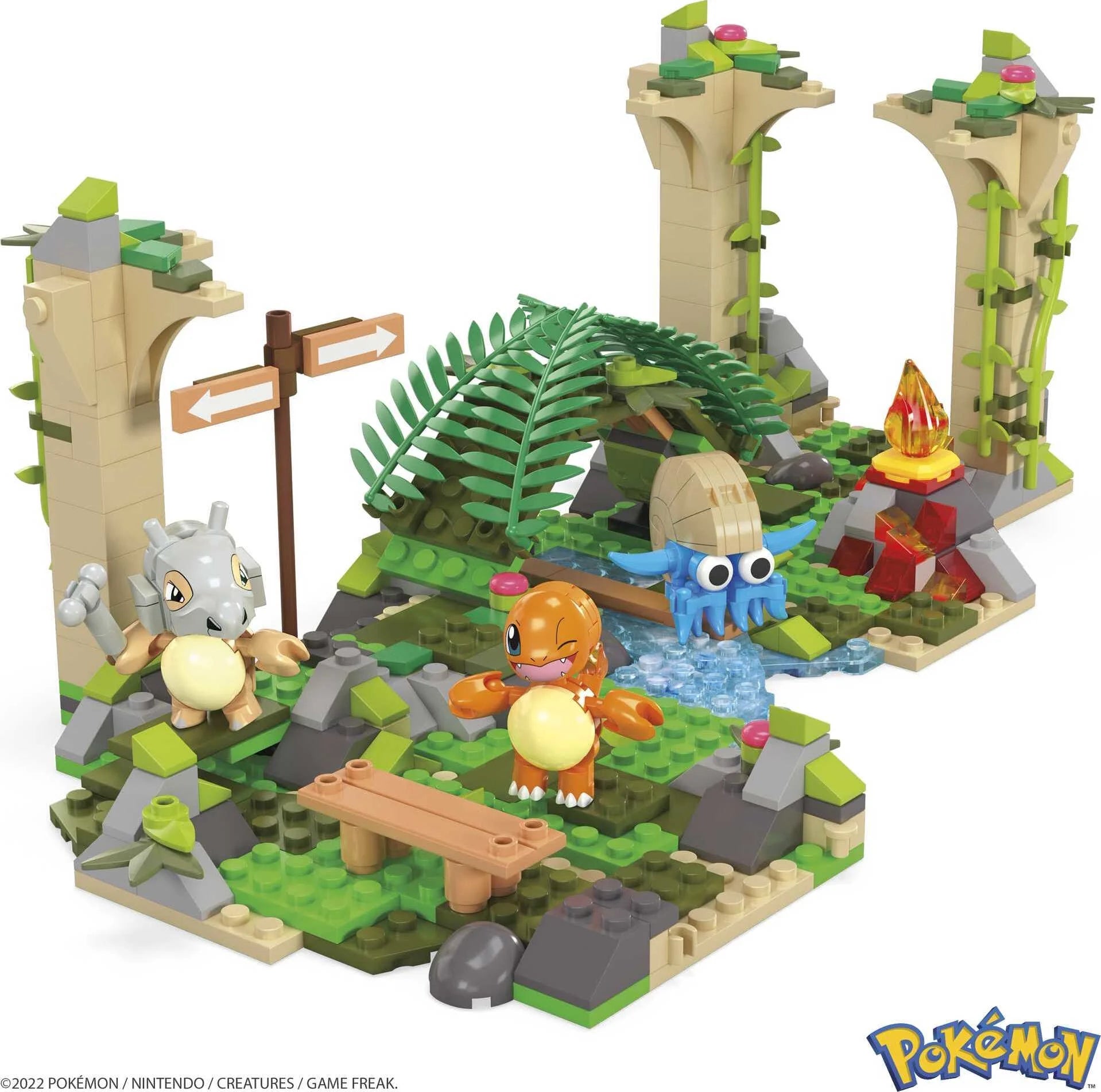 Pokemon Building Toy Kit, Jungle Ruins with 3 Action Figures (464 Pieces) for Kids