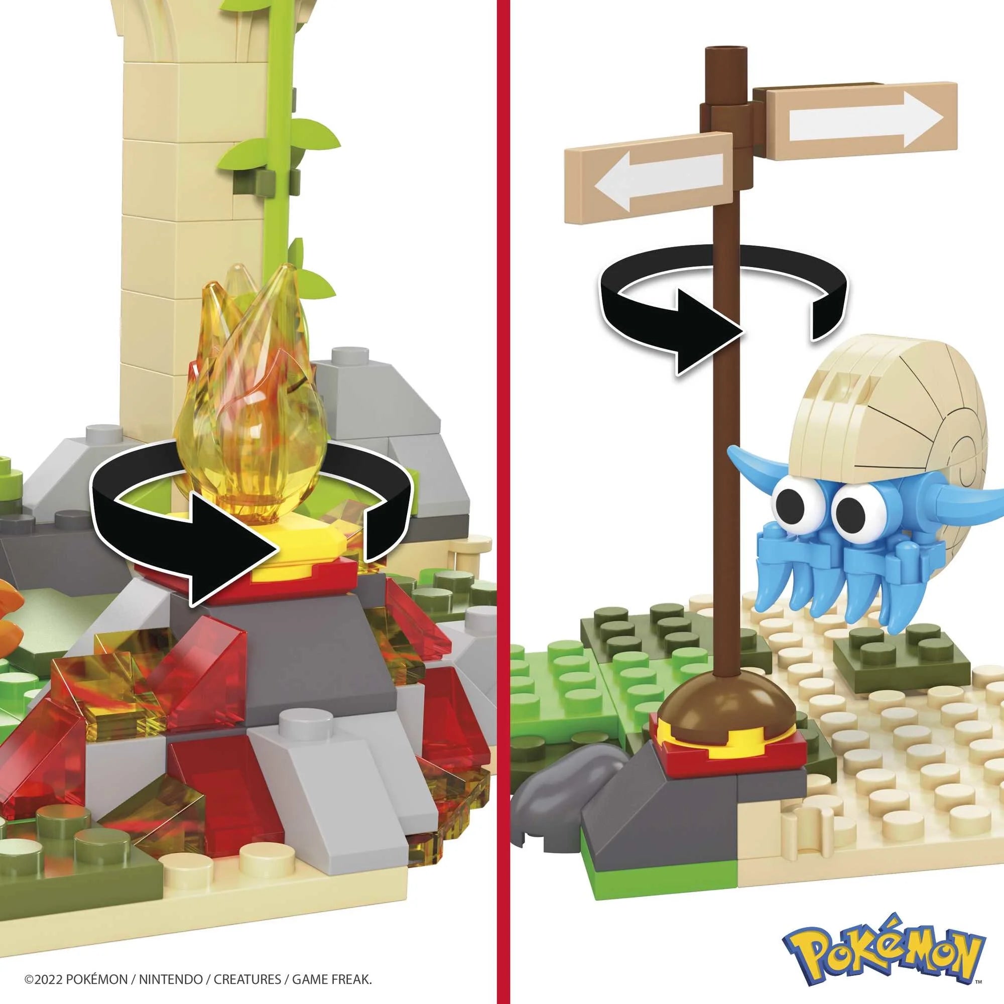 Pokemon Building Toy Kit, Jungle Ruins with 3 Action Figures (464 Pieces) for Kids