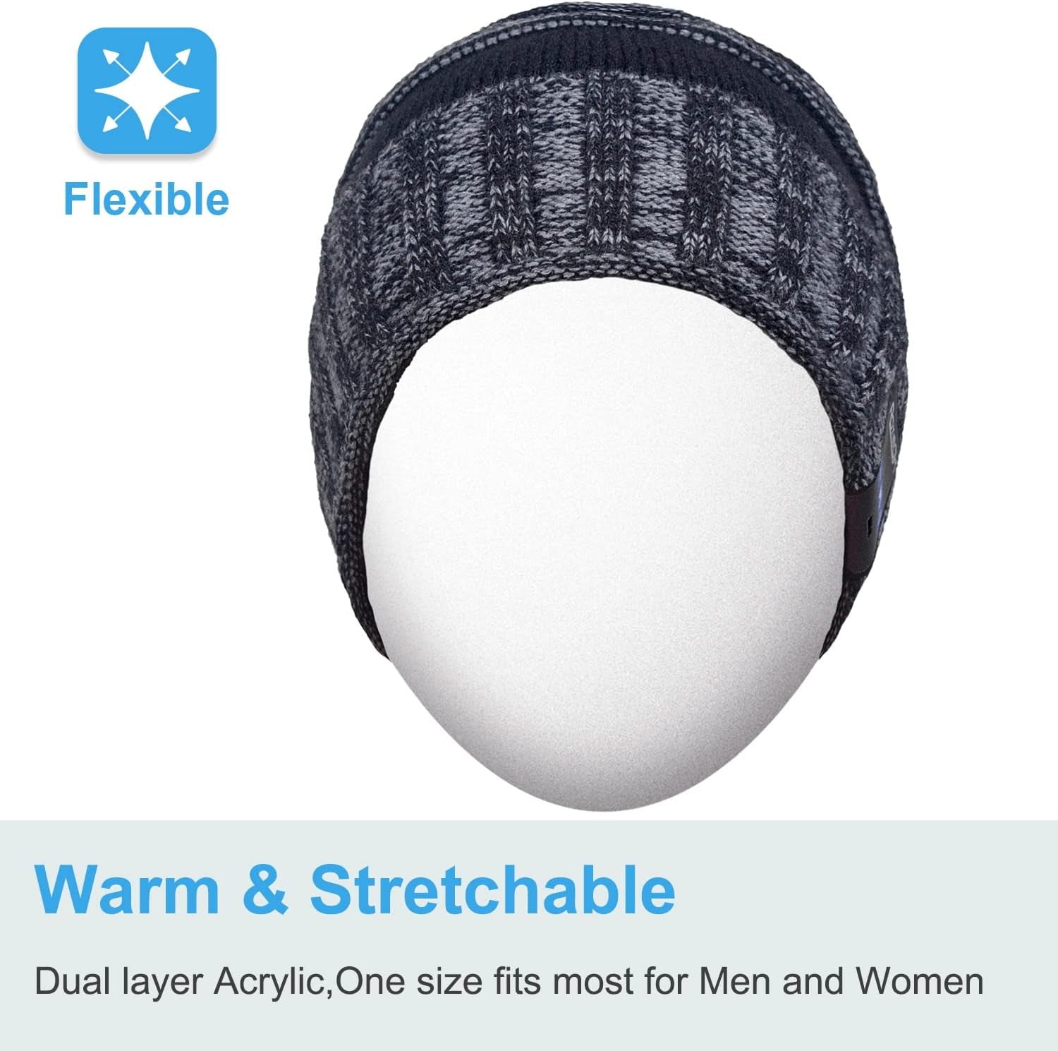 Bluetooth Beanie Hat Wireless Headphone for Outdoor Sports Xmas Gifts