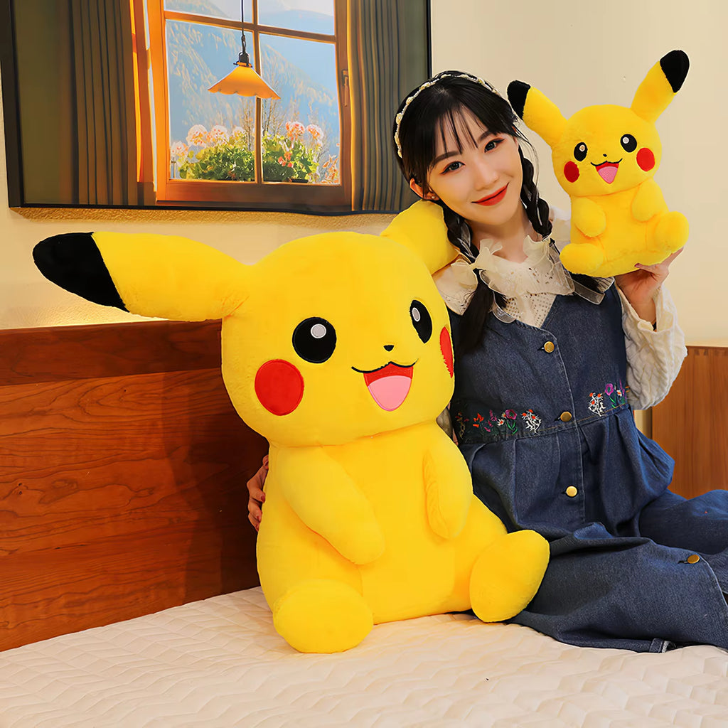 60Cm Cartoon Pokémon Pikachu Plush Toy Kawaii Smile Pikachu Plush Soft Stuffed Doll Bed Big Size Sleep Pillow Girl Birthday Gift