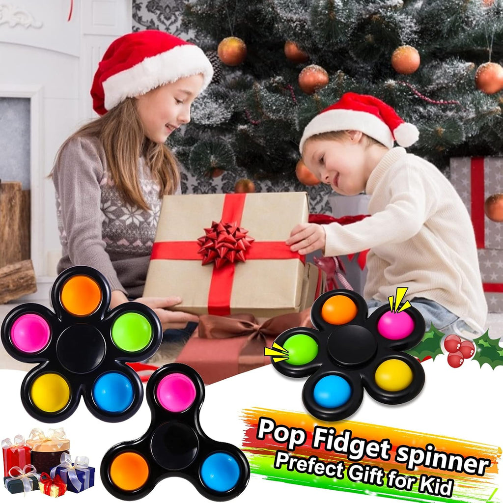 Fidget Spinner with Pop, Sensory Fidget Toys 6 Pack Goodie Bag Stuffers, Fidget Pack Bulk Anxiety Toys Stress Relief Reducer Birthday Return Gifts for Kids Party Favors
