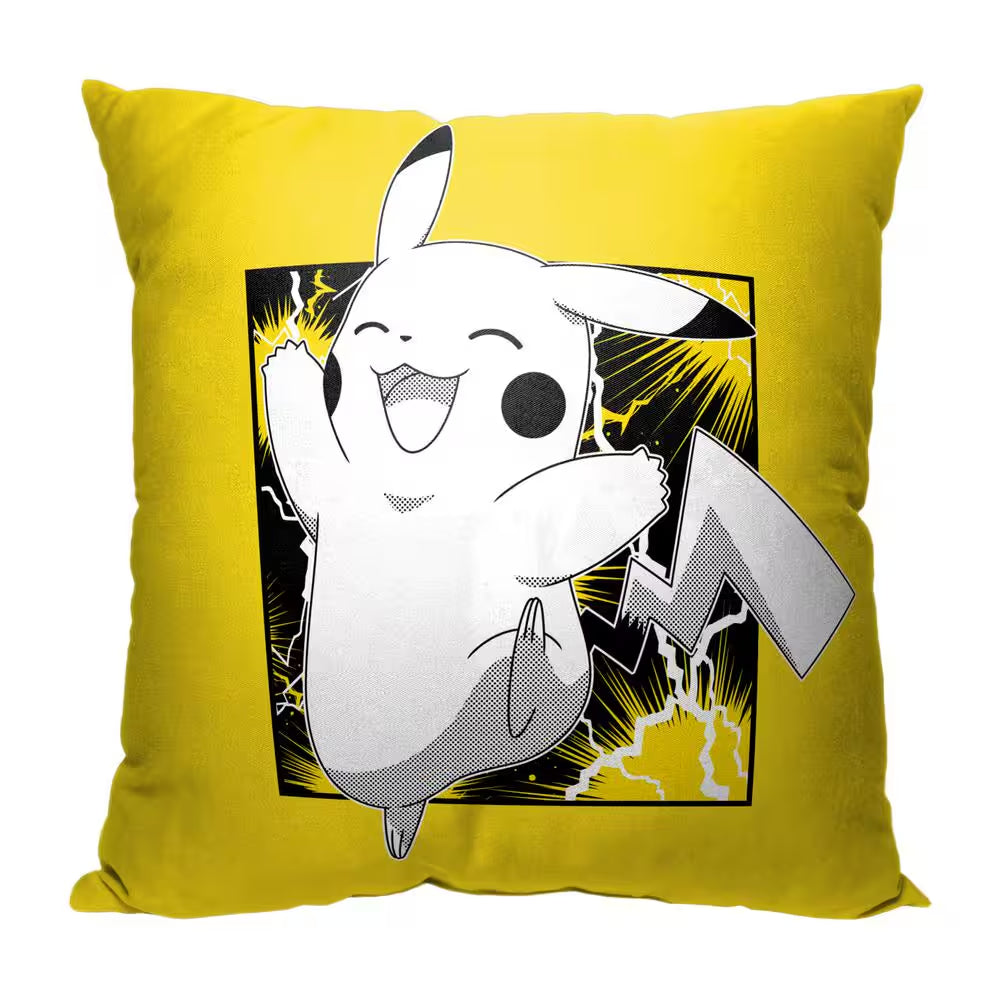 Pokemon Horray Pikachu Printed Multi-Colored Throw Pillow