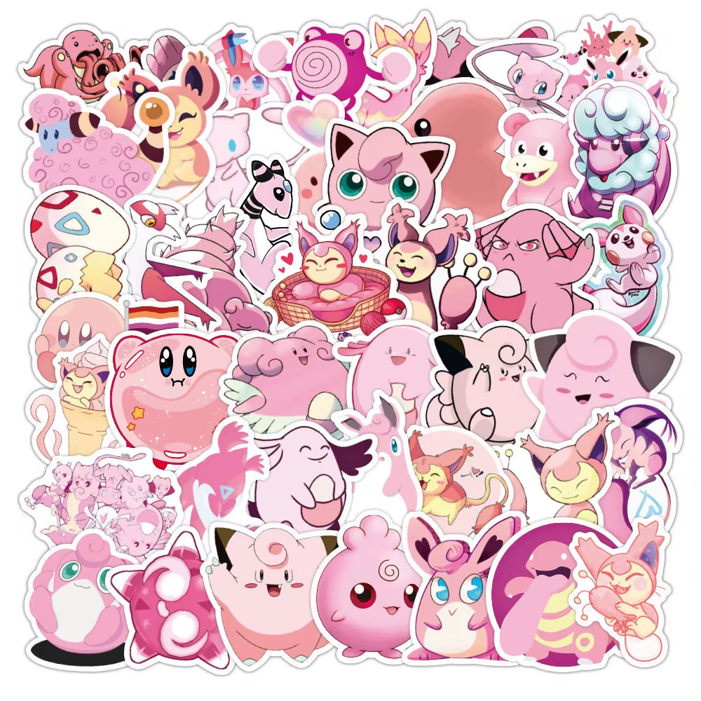 50/100Pcs Cute Cartoon Pokemon Anime Stickers Pikachu Decals Motorcycle Laptop Phone Case Car Waterproof Sticker Kid Classic Toy