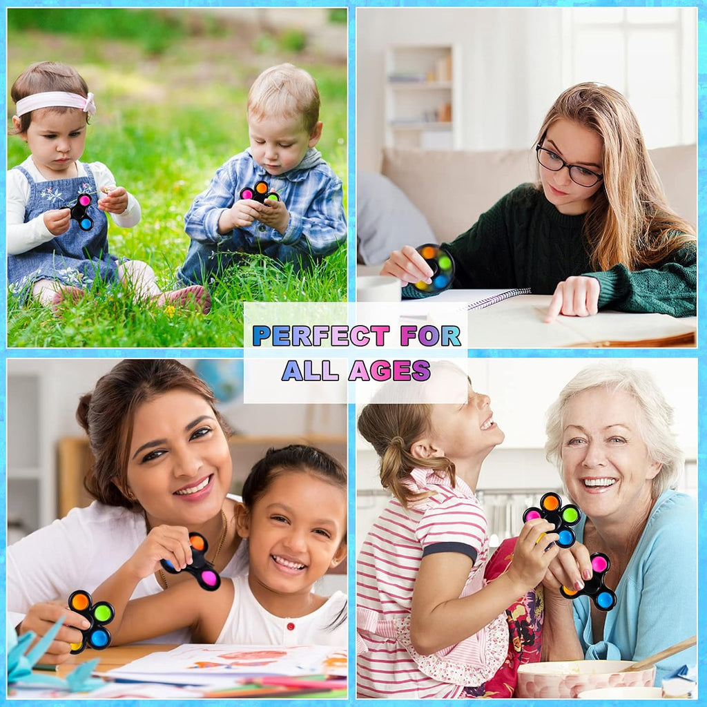 Fidget Spinner with Pop, Sensory Fidget Toys 6 Pack Goodie Bag Stuffers, Fidget Pack Bulk Anxiety Toys Stress Relief Reducer Birthday Return Gifts for Kids Party Favors