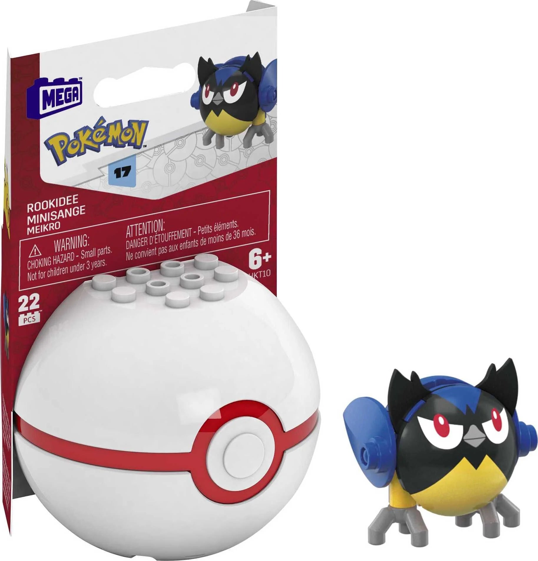 Pokemon Building Toy Kit Rookidee (15 Pieces) with 1 Action Figure and Ball for Kids