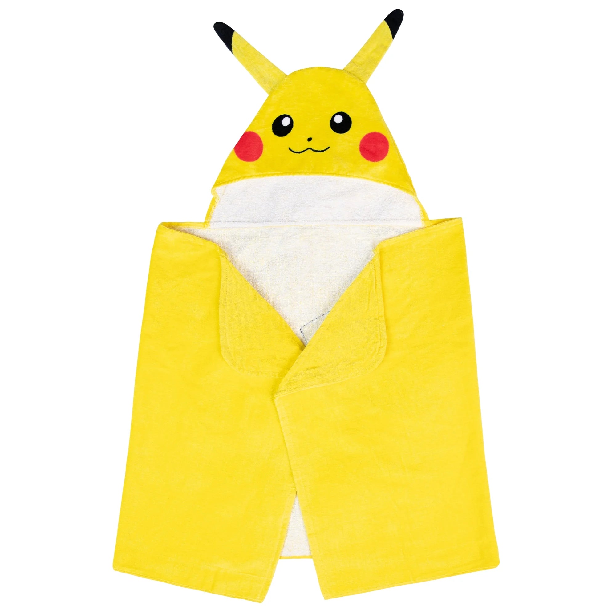 Kids Pikachu Bath Hooded Towel, Cotton, Yellow
