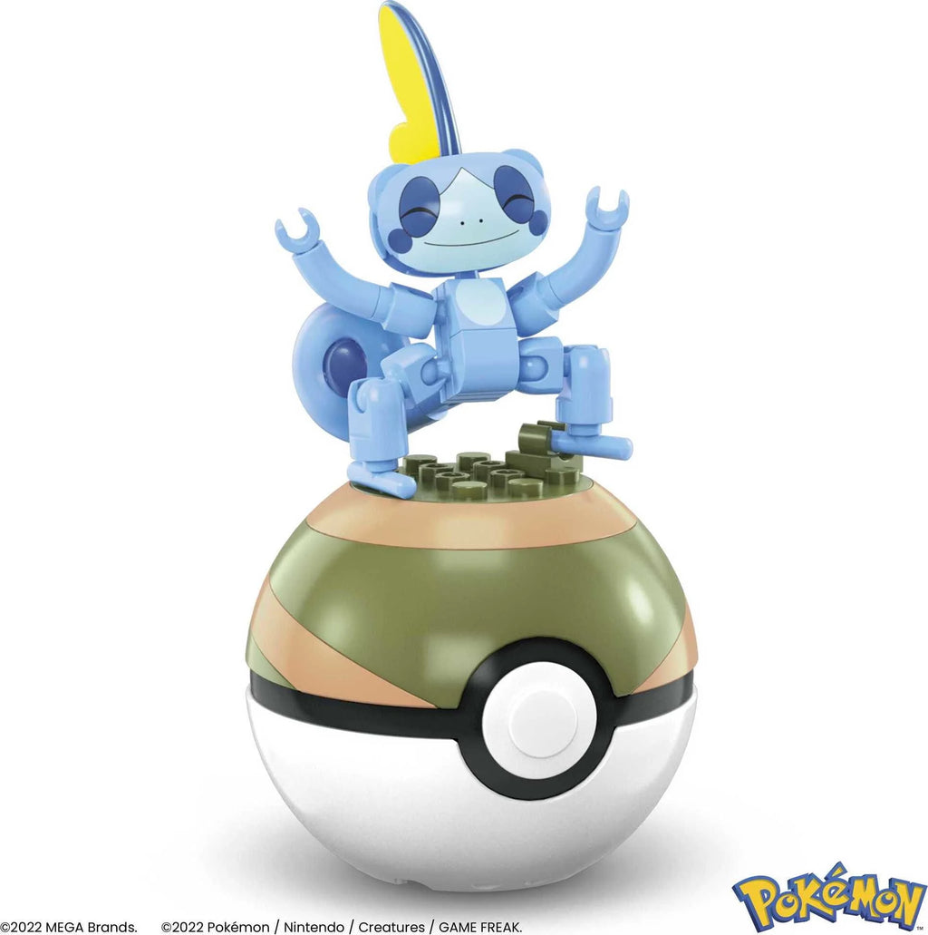 Pokemon Building Toy Kit Sobble (15 Pieces) with 1 Action Figure and Ball for Kids