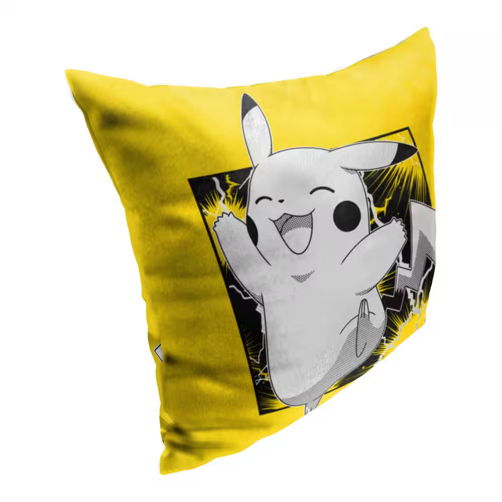 Pokemon Horray Pikachu Printed Multi-Colored Throw Pillow