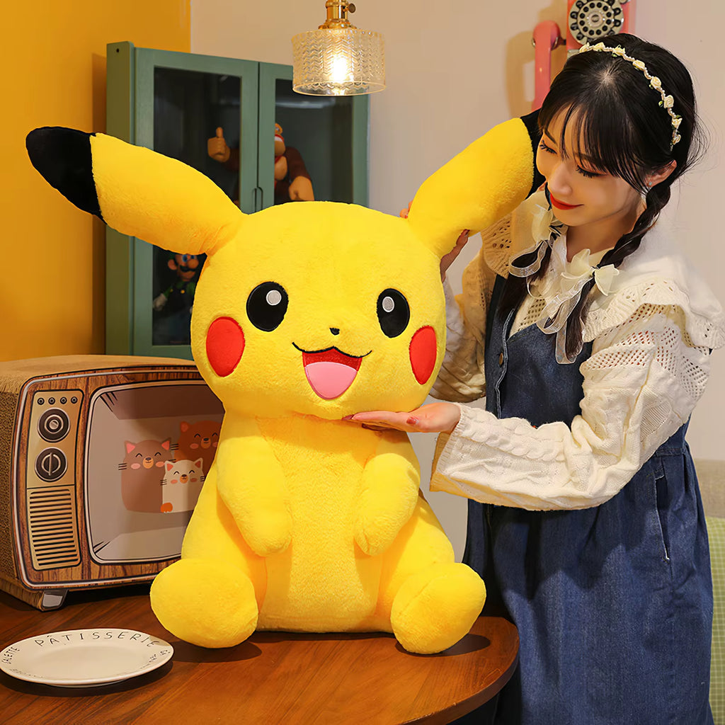 60Cm Cartoon Pokémon Pikachu Plush Toy Kawaii Smile Pikachu Plush Soft Stuffed Doll Bed Big Size Sleep Pillow Girl Birthday Gift