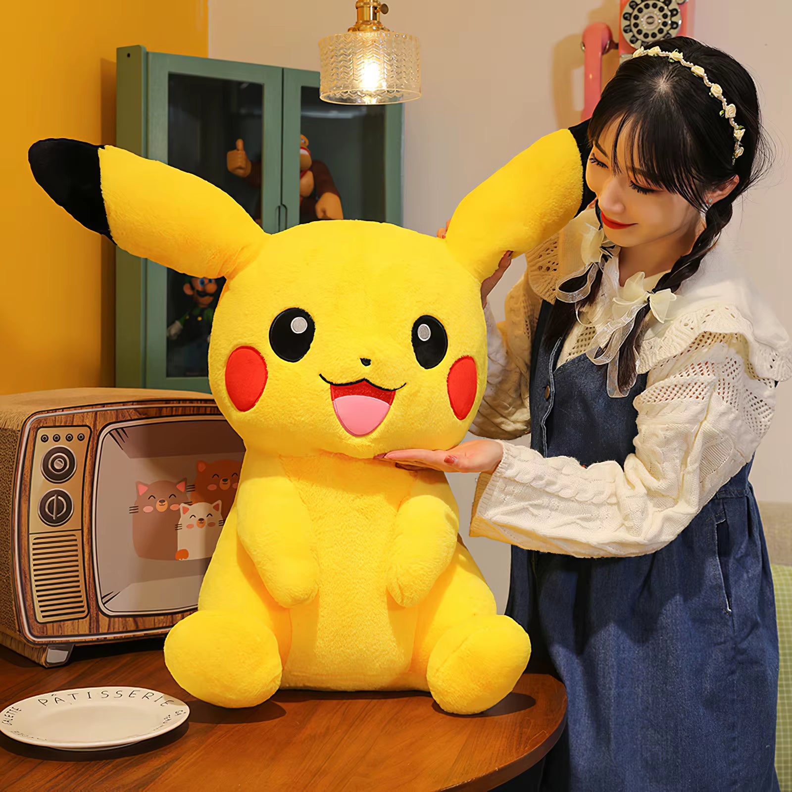 60Cm Cartoon Pokémon Pikachu Plush Toy Kawaii Smile Pikachu Plush Soft Stuffed Doll Bed Big Size Sleep Pillow Girl Birthday Gift