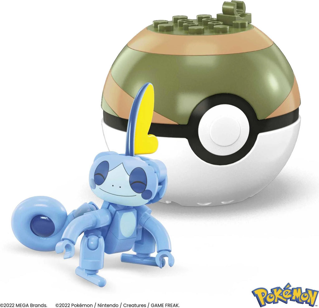 Pokemon Building Toy Kit Sobble (15 Pieces) with 1 Action Figure and Ball for Kids