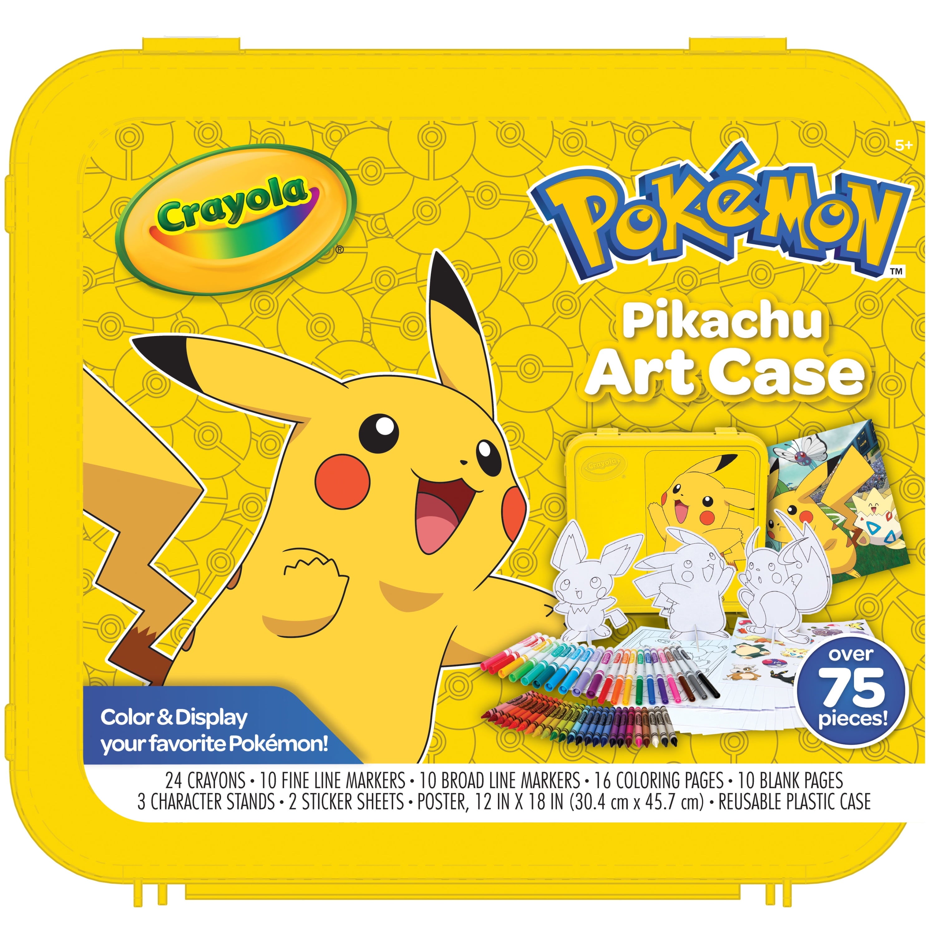 Create & Color Pokemon Coloring Art Case Pikachu, 50 Pcs Art Set, Pokemon Toys, Pokemon Gift for Kids