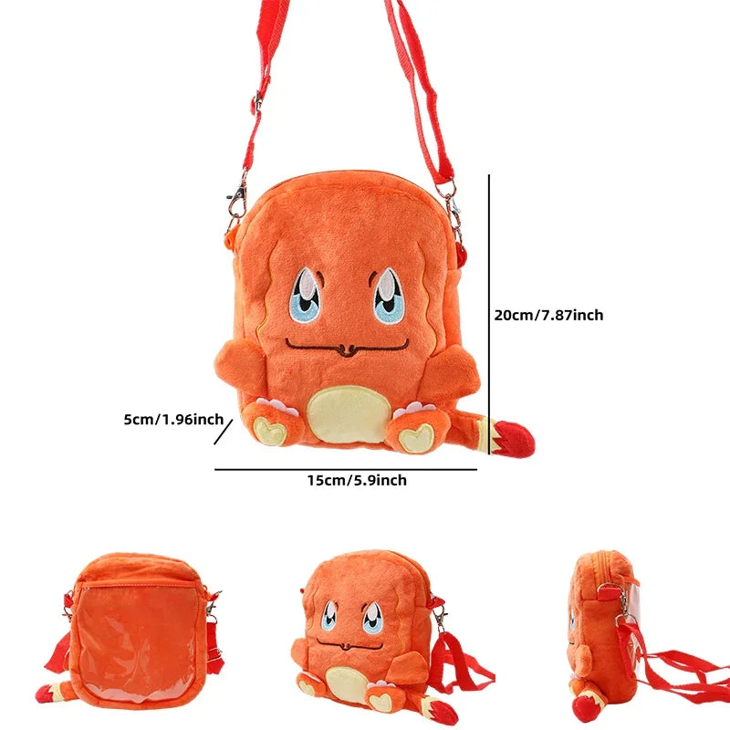 Gengar Mimikyu Snorlax Rowlet Lucario Charmander Plush Backpack Pokemon Anime Shoulder Bag Doll Toys