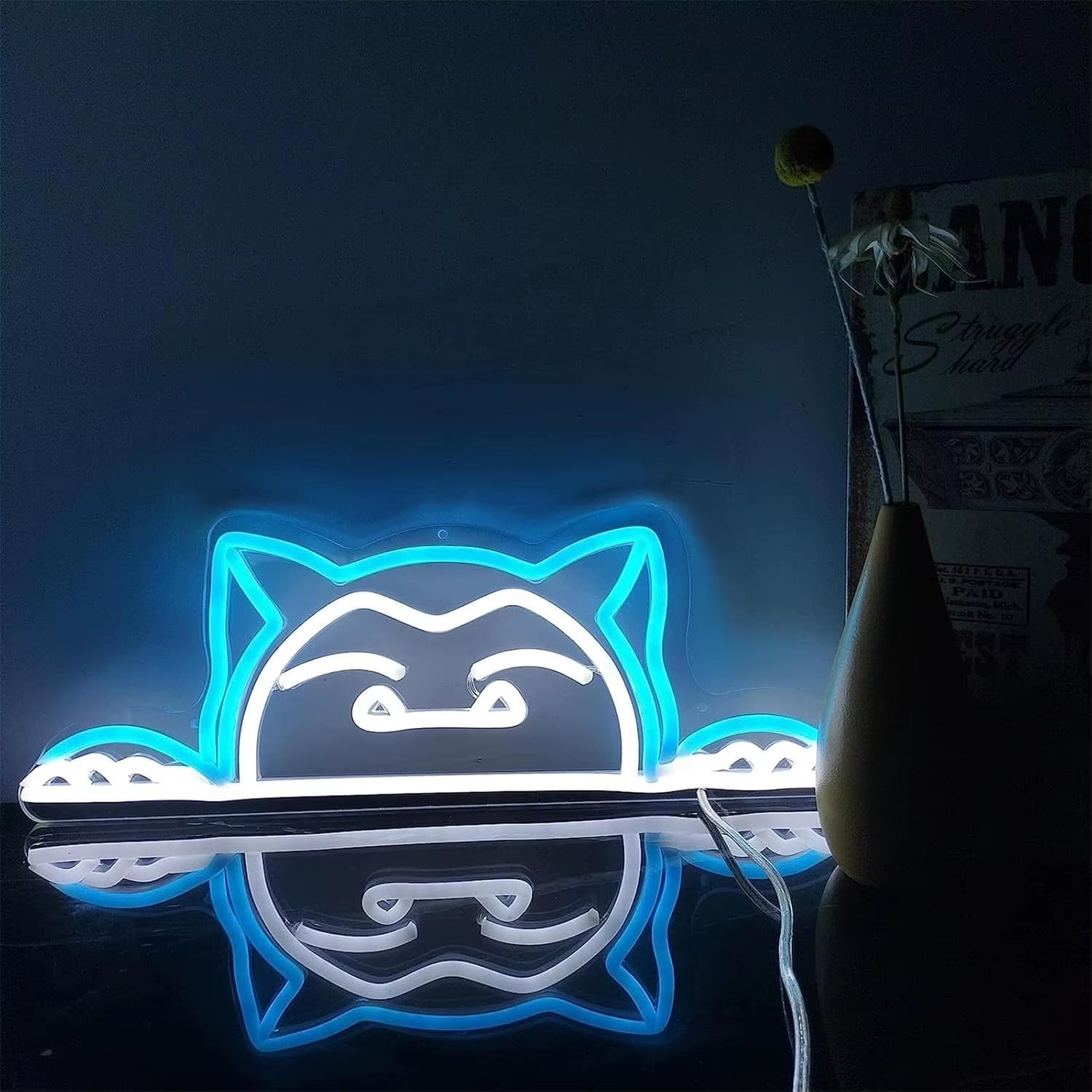 Pokemon Anime Panda Neon Sign Cute Bear LED Neon Light Sign Indoor Wall Lights Bedroom Gameroom Decorating Home Kids Room Gift